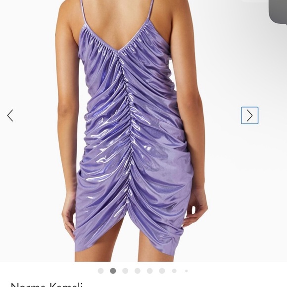 Norma Kamali Dresses & Skirts - Norma Kamali Diana Slip Mini Ruched Spaghetti Strap Dress Large